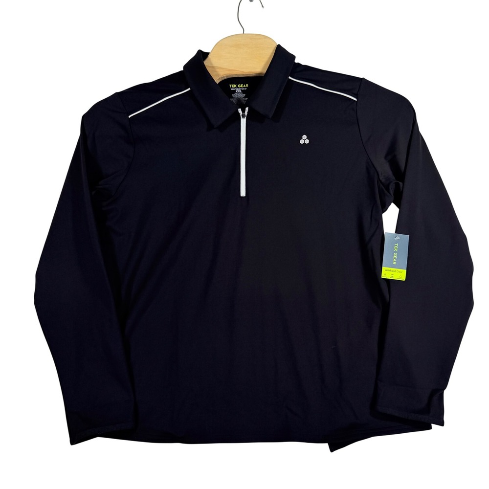 Tek Gear Pullover Women XXL Mineral Black Quarter Zip Activewear Stretch Golf